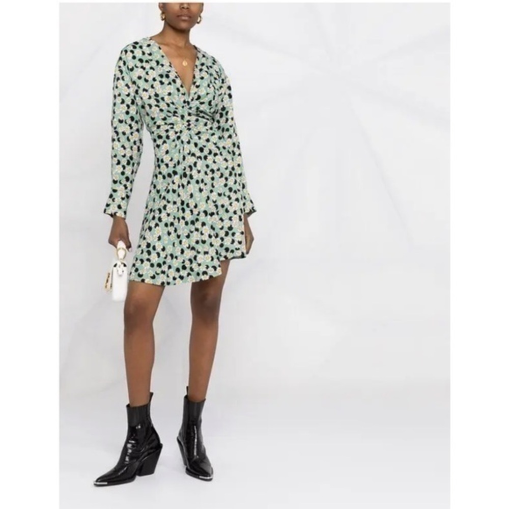 SANDRO Floral Polka Dot Print Mini Dress Size Extra Small